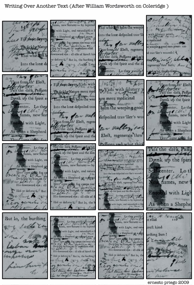 Writing Over Another Text (After William Wordsworth on Coleridge) (Priego, 2009)
