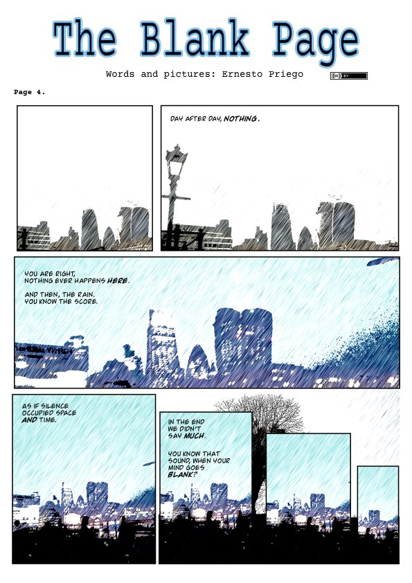 The Blank Page (page 4), London is a real city that has been descibed as ‘unreal’. The situations, settings and characters in ‘The Blank Page’ are entirely fictitious. London is a real city that has been descibed as ‘unreal’. The situations, settings and characters in ‘The Blank Page’ are entirely fictitious.