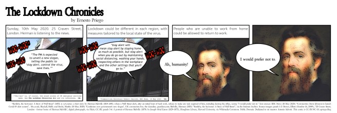 Herman listens to the news.