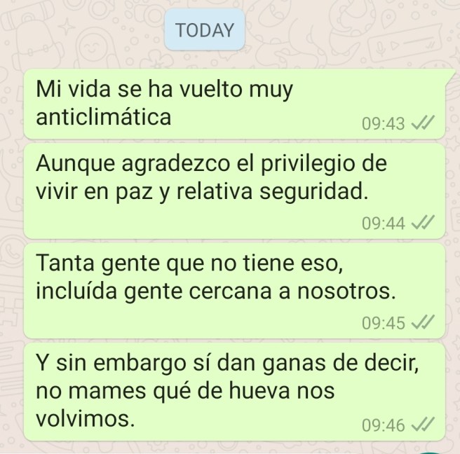 Screenshot of four messages sent by whatsapp.