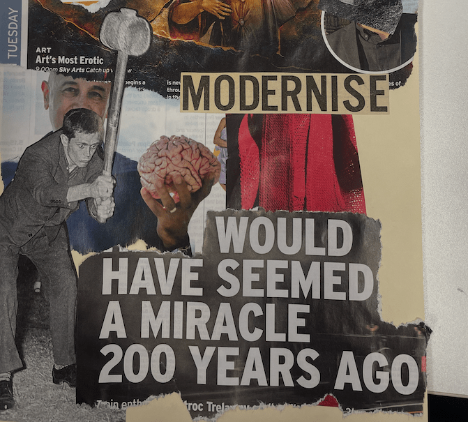 Fragment of student collage work produced during the session, by Anna Jensen.